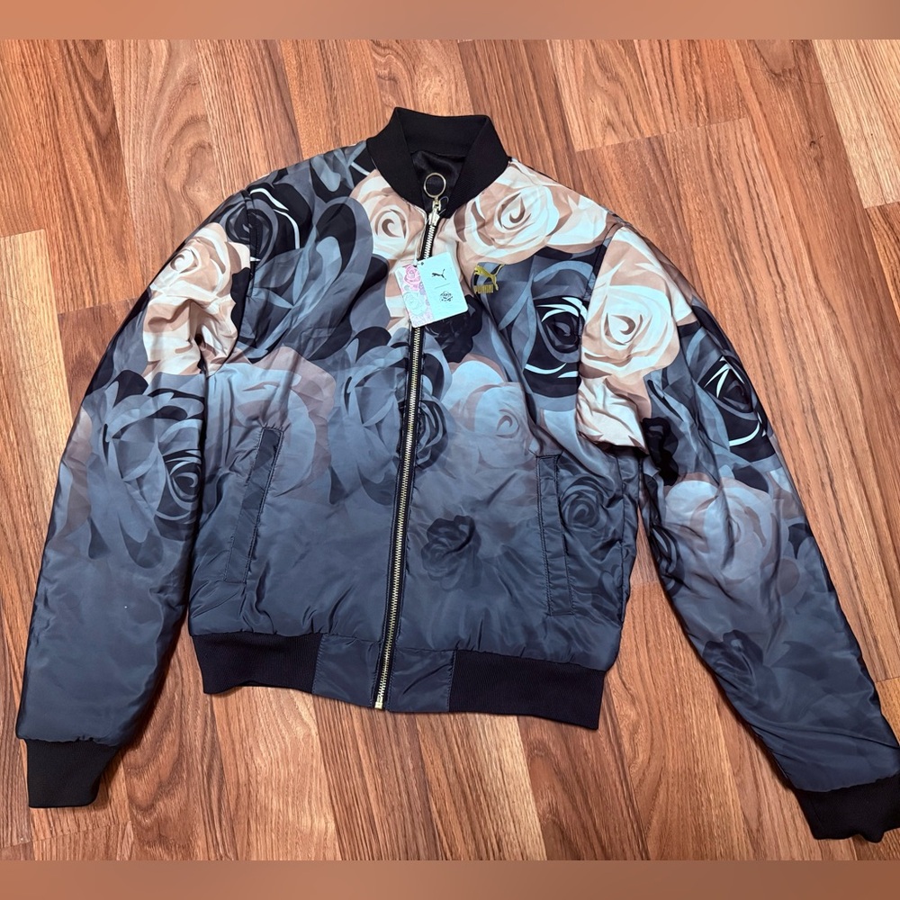 Puma X Careaux Reversible Rose Satin Bomber Jacket